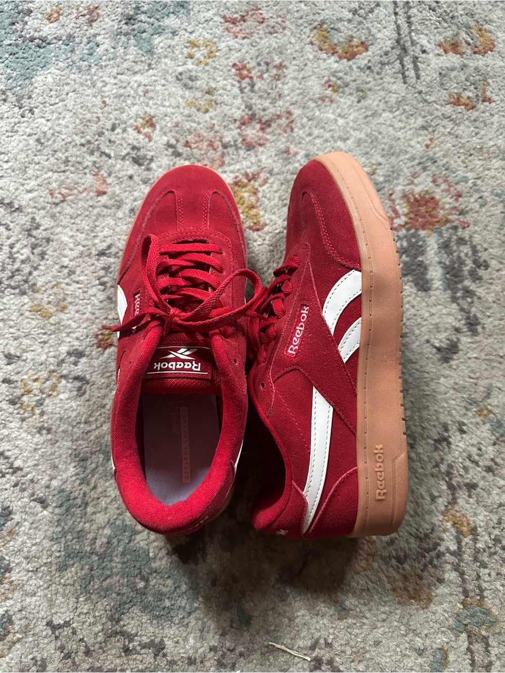 Reebok Red Suede Sneakers
